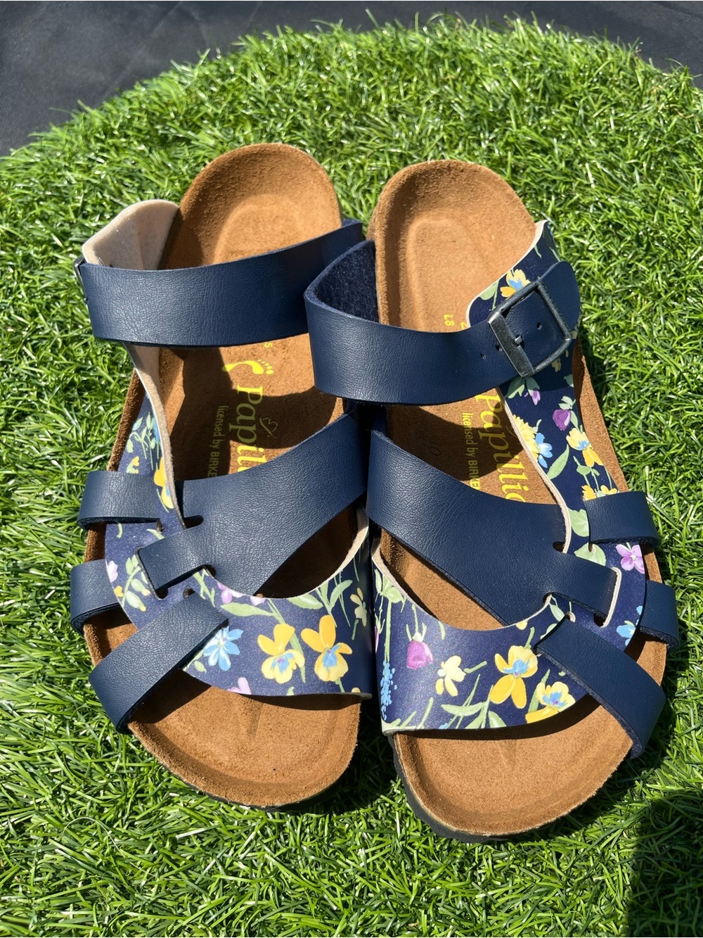 Papillio by Birkenstock Pisa Navy Floral Strappy Sandals